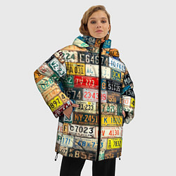 Куртка зимняя женская Автомобильные номера мира, цвет: 3D-черный — фото 2