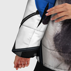 Куртка зимняя женская Мопс в наушниках, цвет: 3D-черный — фото 2