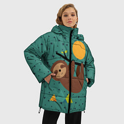 Куртка зимняя женская Довольный ленивец, цвет: 3D-красный — фото 2