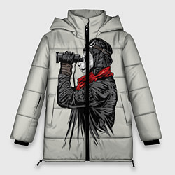 Куртка зимняя женская Панда танкист, цвет: 3D-черный