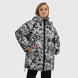 Куртка зимняя женская Стикербомбинг, цвет: 3D-черный — фото 2
