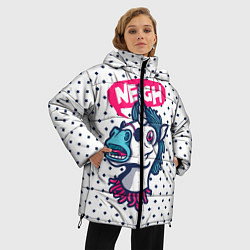 Куртка зимняя женская Смех единорога, цвет: 3D-черный — фото 2