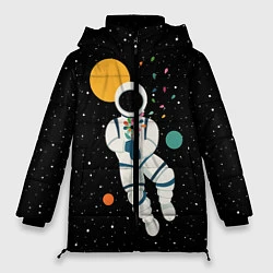 Куртка зимняя женская Космический романтик, цвет: 3D-черный