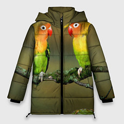 Куртка зимняя женская Два попугая, цвет: 3D-черный