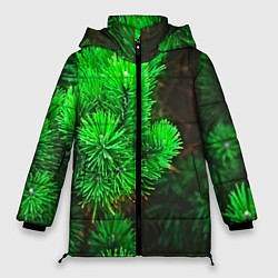 Куртка зимняя женская Зелёная ель, цвет: 3D-светло-серый