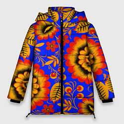 Куртка зимняя женская Хохломской узор, цвет: 3D-черный
