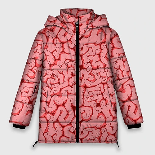 Женская зимняя куртка Мозг / 3D-Светло-серый – фото 1