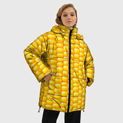 Куртка зимняя женская Сладкая вареная кукуруза, цвет: 3D-черный — фото 2