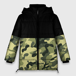 Куртка зимняя женская Камуфляж: черный/хаки, цвет: 3D-черный