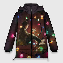 Куртка зимняя женская Парень с лампочками, цвет: 3D-красный