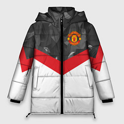 Куртка зимняя женская Man United FC: Grey Polygons, цвет: 3D-светло-серый