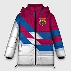 Куртка зимняя женская Barcelona FC: White style, цвет: 3D-красный