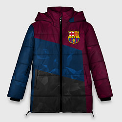 Куртка зимняя женская FC Barcelona: Dark polygons, цвет: 3D-красный