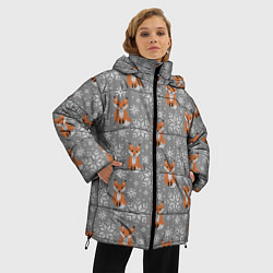 Куртка зимняя женская Зимние лисицы, цвет: 3D-черный — фото 2