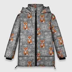 Куртка зимняя женская Зимние лисицы, цвет: 3D-красный