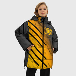 Куртка зимняя женская PUBG: Lines Style, цвет: 3D-черный — фото 2