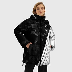 Куртка зимняя женская FC Juventus: Abstract, цвет: 3D-черный — фото 2