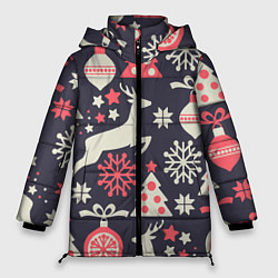 Куртка зимняя женская Зимние фантазии, цвет: 3D-черный