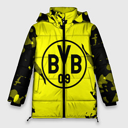 Куртка зимняя женская FC Borussia Dortmund: Yellow & Black, цвет: 3D-красный