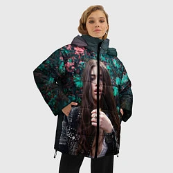 Куртка зимняя женская Dua Lipa: Floral, цвет: 3D-черный — фото 2