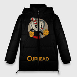 Куртка зимняя женская Cuphead: Black Mugman, цвет: 3D-черный