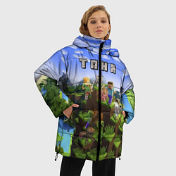 Куртка зимняя женская Майнкрафт: Таня, цвет: 3D-черный — фото 2