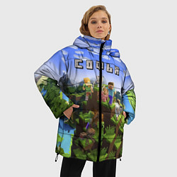 Куртка зимняя женская Майнкрафт: Софья, цвет: 3D-красный — фото 2