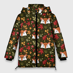 Куртка зимняя женская Осенние лисички, цвет: 3D-черный