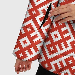Куртка зимняя женская Обережная вышивка, цвет: 3D-красный — фото 2