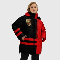 Куртка зимняя женская Porsche: Red Sport, цвет: 3D-черный — фото 2