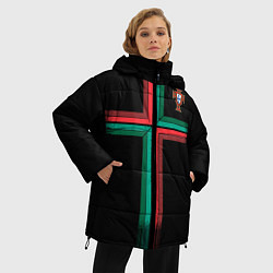 Куртка зимняя женская Сборная Португалии: Альтернатива ЧМ-2018, цвет: 3D-черный — фото 2