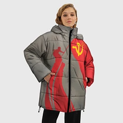 Куртка зимняя женская Флаг над Рейхстагом, цвет: 3D-светло-серый — фото 2