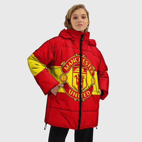 Женская зимняя куртка FC Man United: Red Style / 3D-Светло-серый – фото 3