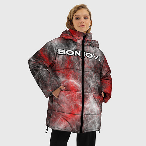 Женская зимняя куртка Bon Jovi / 3D-Красный – фото 3
