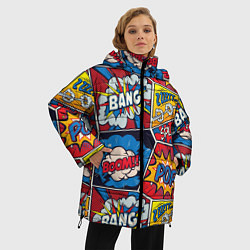 Куртка зимняя женская Pop art pattern, цвет: 3D-красный — фото 2