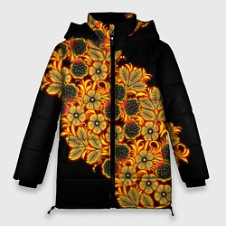 Куртка зимняя женская Славянская роспись, цвет: 3D-черный
