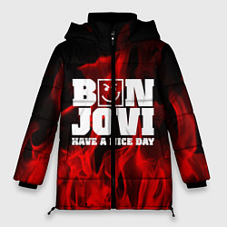 Куртка зимняя женская Bon Jovi: Have a nice day, цвет: 3D-красный
