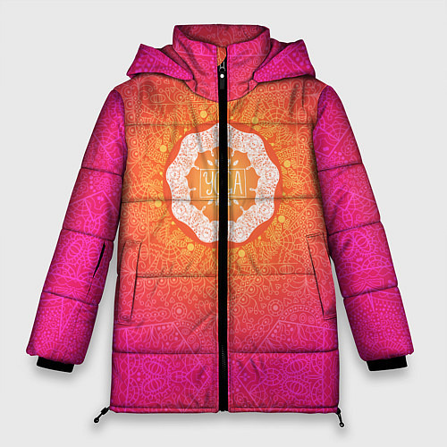 Женская зимняя куртка Солнечная мандала / 3D-Светло-серый – фото 1