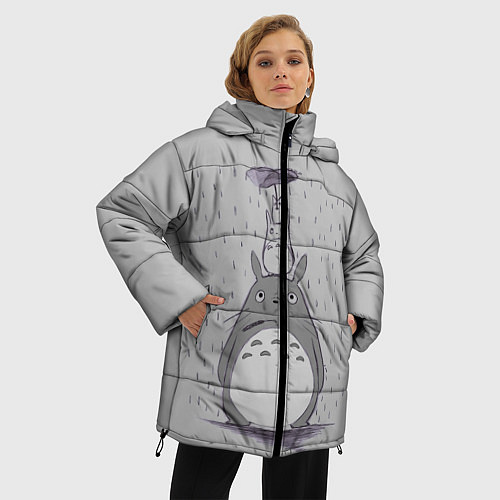 Женская зимняя куртка Мой сосед Тоторо / 3D-Светло-серый – фото 3