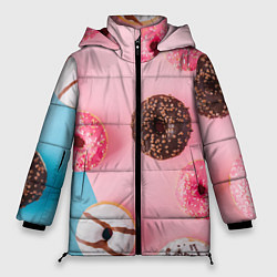 Куртка зимняя женская Сладкие пончики, цвет: 3D-красный