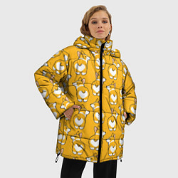Куртка зимняя женская Маленькие Корги, цвет: 3D-черный — фото 2