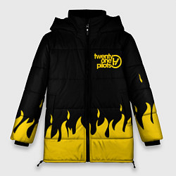 Куртка зимняя женская 21 Pilots: Yellow Fire, цвет: 3D-черный