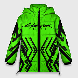 Куртка зимняя женская Cyberpunk 2077: Acid Green, цвет: 3D-красный