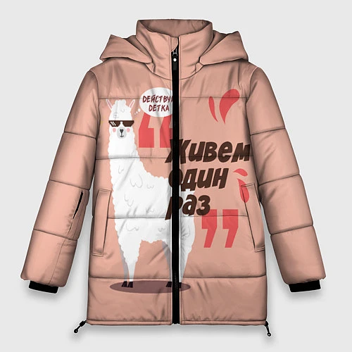 Женская зимняя куртка Живешь один раз / 3D-Светло-серый – фото 1