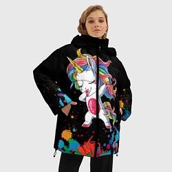 Куртка зимняя женская Малыш-единорог, цвет: 3D-черный — фото 2