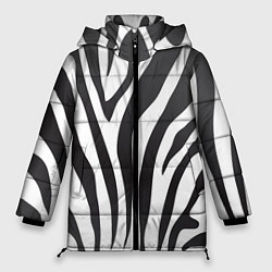 Куртка зимняя женская Африканская зебра, цвет: 3D-черный