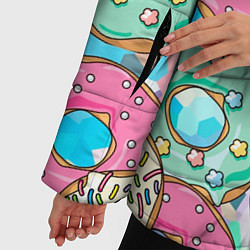 Куртка зимняя женская Сахарные пончики, цвет: 3D-черный — фото 2