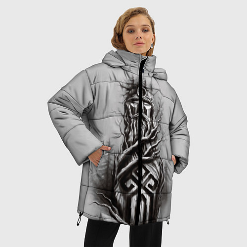 Женская зимняя куртка Священная Русь / 3D-Красный – фото 3