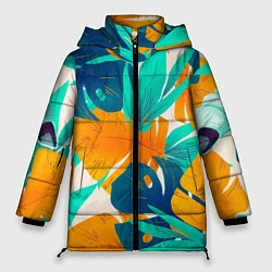 Куртка зимняя женская Лазурные тропики, цвет: 3D-светло-серый