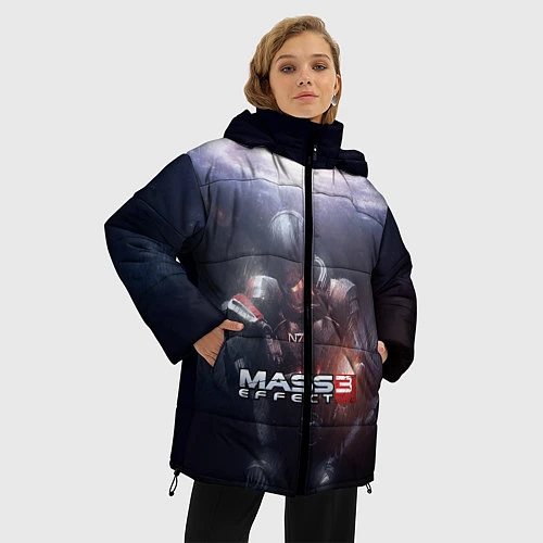 Женская зимняя куртка Mass Effect 3 / 3D-Красный – фото 3